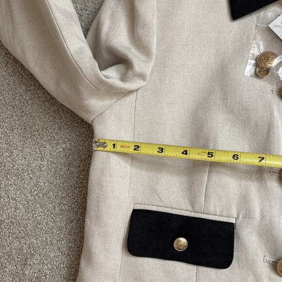 J.Crew Contrast Lady Jacket Textured Linen Blend Dried Wheat Preppy US 2 NWT - Picture 6 of 10